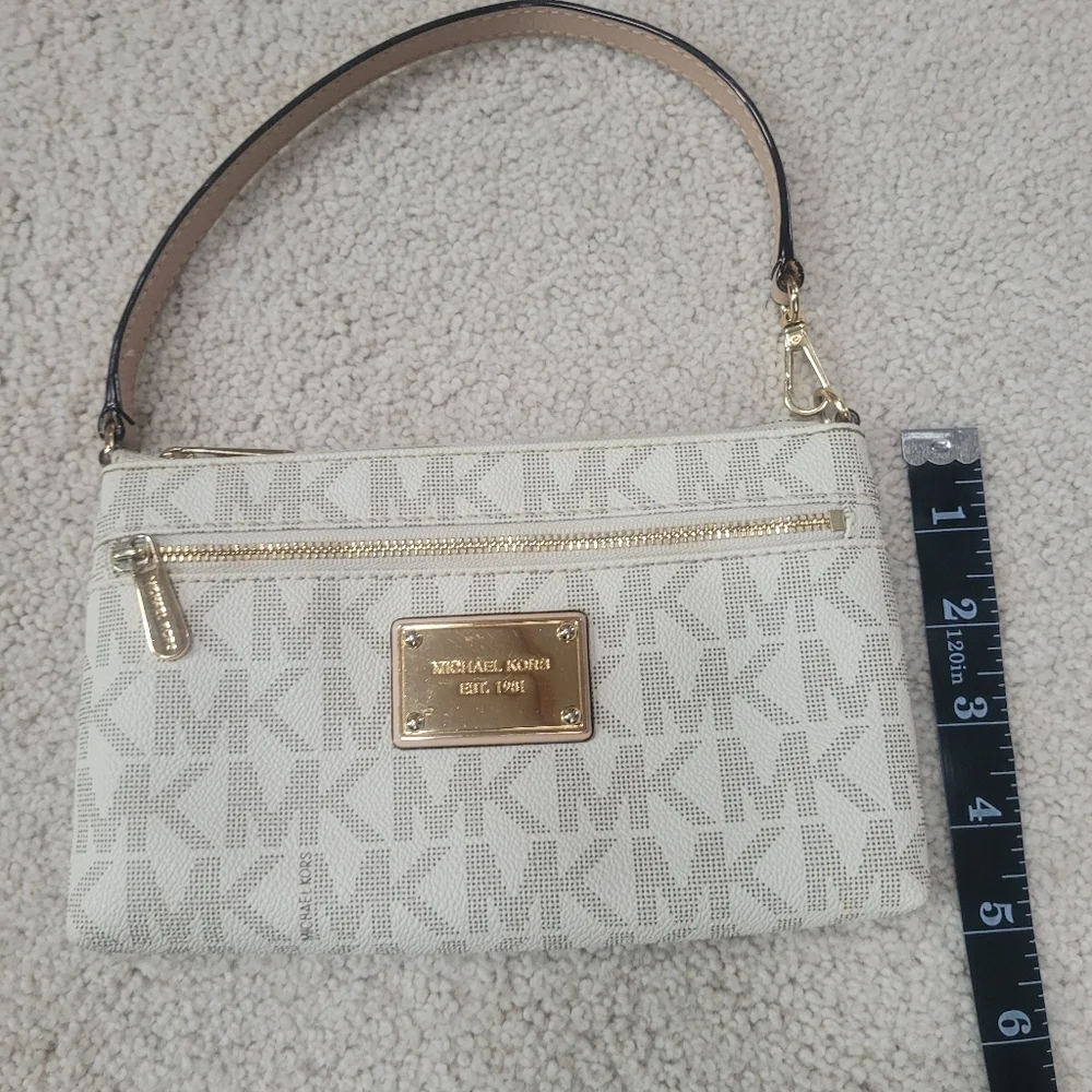 Michael Kors Monogram Small Vanilla Purse/Wristlet
